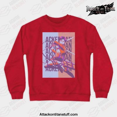 levi ackerman anime sweatshirt red s 593 - Attack On Titan Merch