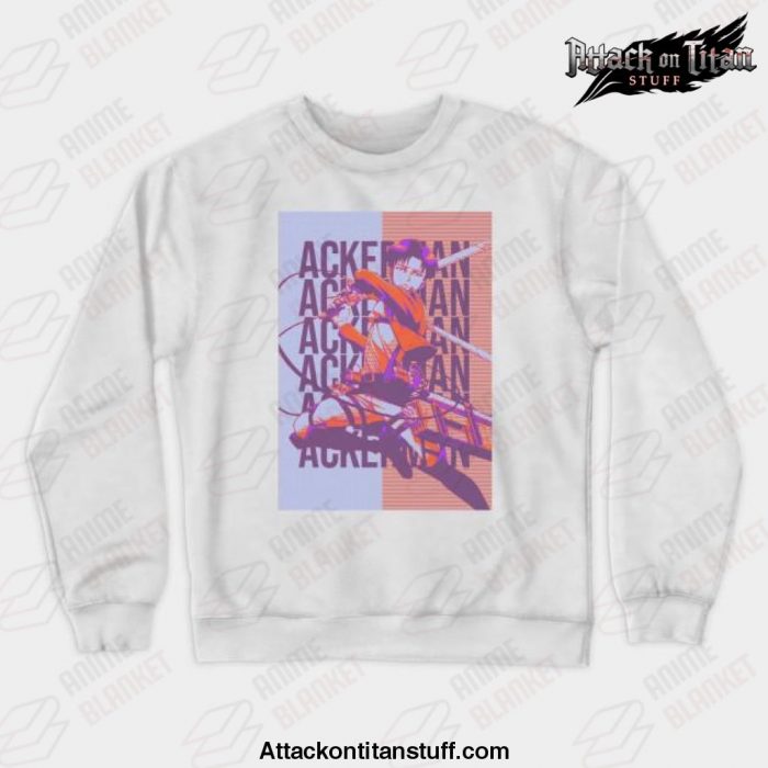 levi ackerman anime sweatshirt white s 793 - Attack On Titan Merch