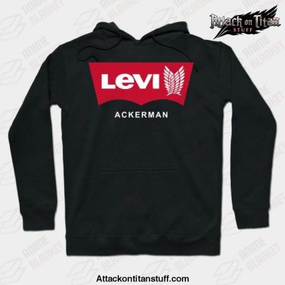 levi ackerman aot anime hoodie black s 826 - Attack On Titan Merch