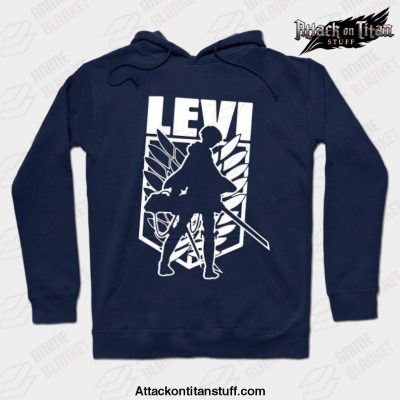 levi ackerman attack on titan cool hoodie navy blue s 334 - Attack On Titan Merch