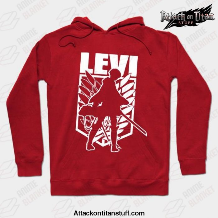 levi ackerman attack on titan cool hoodie red s 570 - Attack On Titan Merch