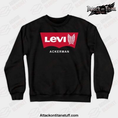 levi ackerman best crewneck sweatshirt black s 277 - Attack On Titan Merch