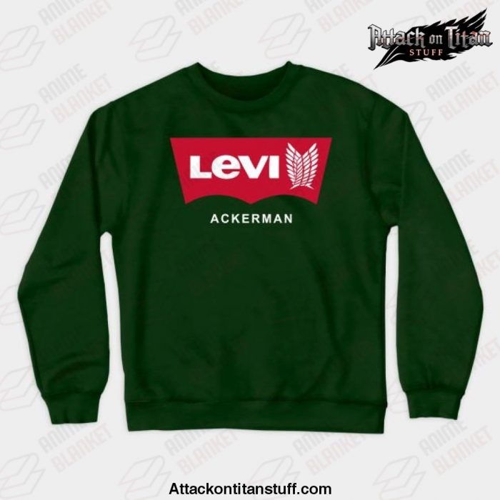 levi ackerman best crewneck sweatshirt green s 542 - Attack On Titan Merch