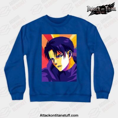 levi ackerman pop art sweatshirt blue s 536 - Attack On Titan Merch