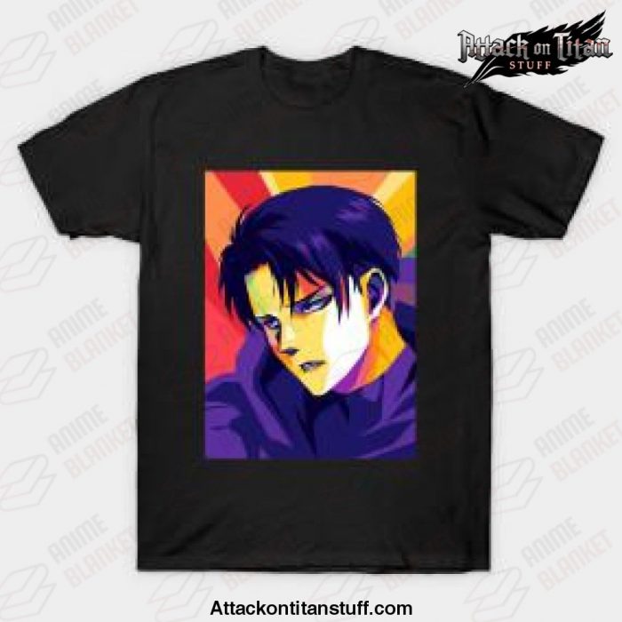 levi ackerman pop art t shirt black s 845 - Attack On Titan Merch