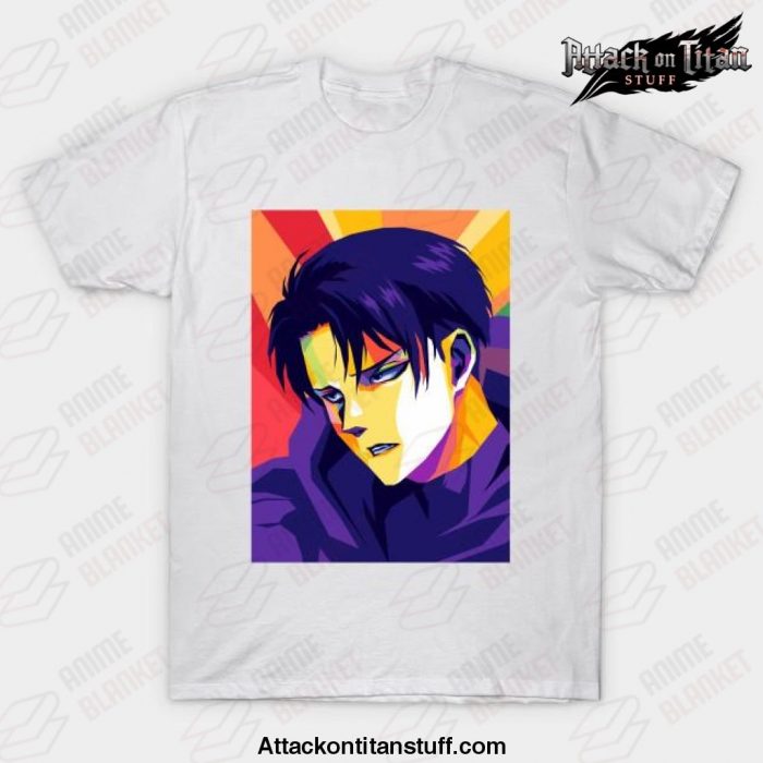 levi ackerman pop art t shirt white s 272 - Attack On Titan Merch