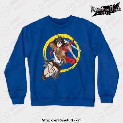 mikasa attack on titan crewneck sweatshirt blue s 759 - Attack On Titan Merch