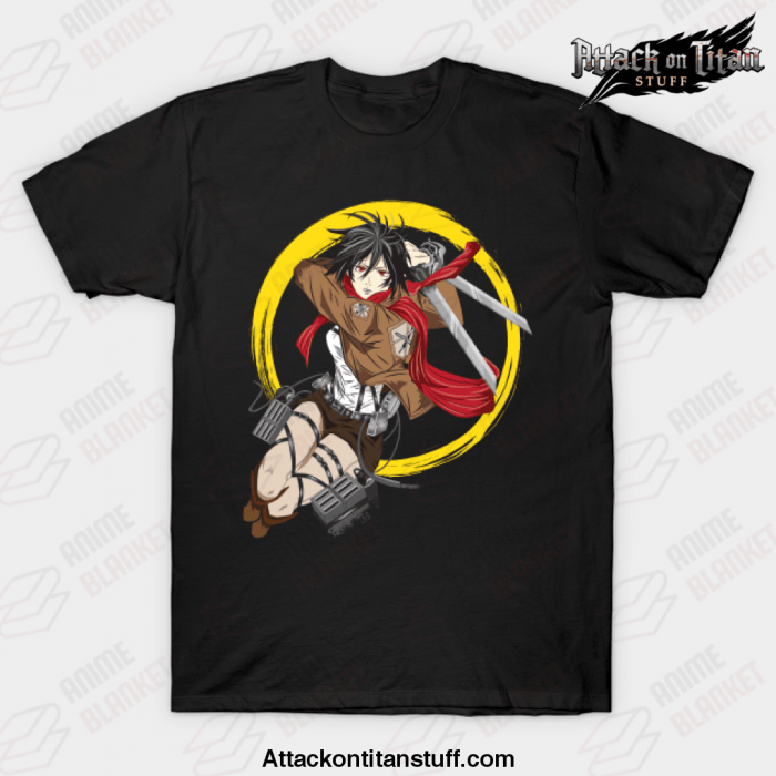 mikasa attack on titan t shirt black s 338 - Attack On Titan Merch