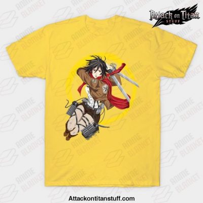 mikasa attack on titan t shirt yellow s 187 - Attack On Titan Merch