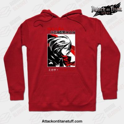 mikasa hoodie red s 952 - Attack On Titan Merch