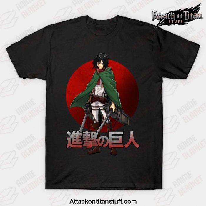 mikasa t shirt black s 521 - Attack On Titan Merch