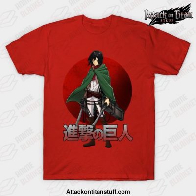 mikasa t shirt red s 723 - Attack On Titan Merch