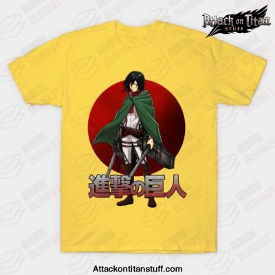 mikasa t shirt yellow s 511 - Attack On Titan Merch