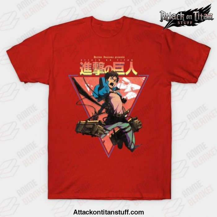 shingeki no kyojin t shirt red s 267 - Attack On Titan Merch