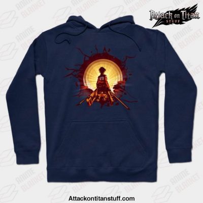 surprise attack hoodie navy blue s 105 - Attack On Titan Merch