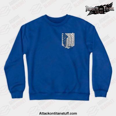 the survey corps crewneck sweatshirt blue s 161 - Attack On Titan Merch