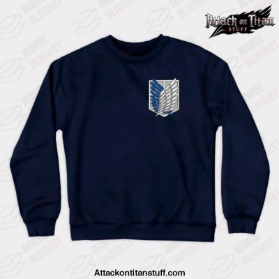 the survey corps crewneck sweatshirt navy blue s 666 - Attack On Titan Merch