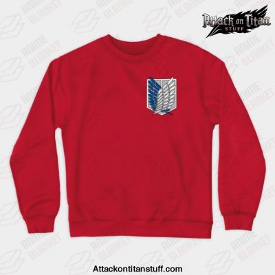 the survey corps crewneck sweatshirt red s 729 - Attack On Titan Merch