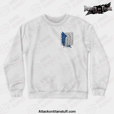 the survey corps crewneck sweatshirt white s 398 - Attack On Titan Merch