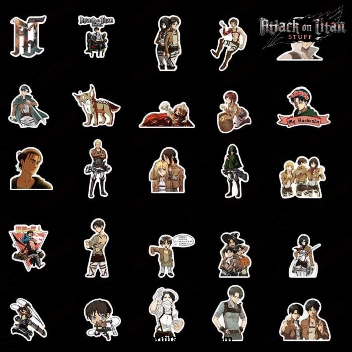 100pcspack attack on titan stickers diy graffiti waterproof 366 1 - Attack On Titan Merch