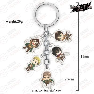 5 pieces attack on titan keychain figure h04 159 1 - Attack On Titan Merch