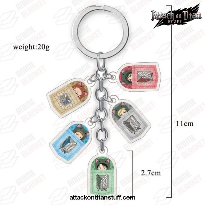 5 pieces attack on titan keychain figure h05 121 1 - Attack On Titan Merch