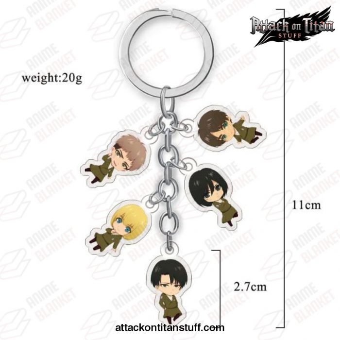 5 pieces attack on titan keychain figure h06 521 1 - Attack On Titan Merch