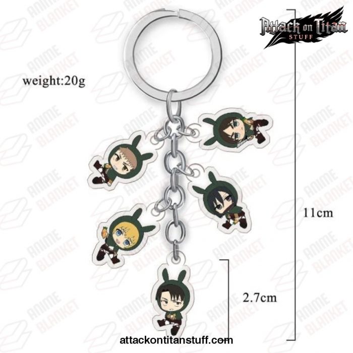 5 pieces attack on titan keychain figure h07 318 1 - Attack On Titan Merch