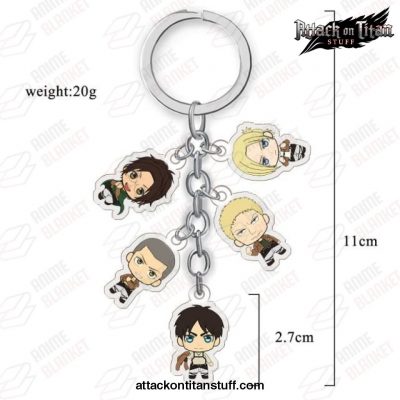 5 pieces attack on titan keychain figure h08 144 1 - Attack On Titan Merch