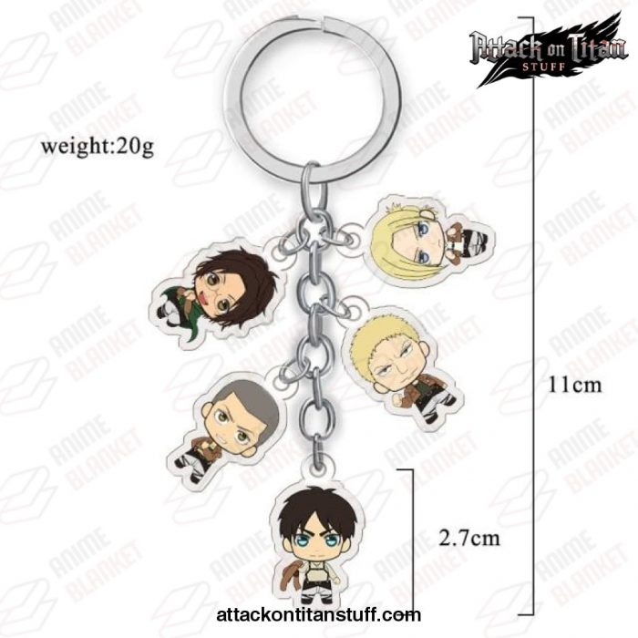 5 pieces attack on titan keychain figure h08 144 1 - Attack On Titan Merch