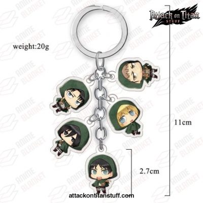 5 pieces attack on titan keychain figure h10 997 1 - Attack On Titan Merch