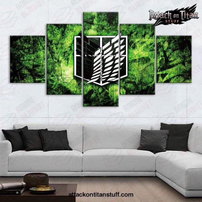 5 pieces attack on titan wings of freedom emblem logo canvas wall art 531 1 - Attack On Titan Merch