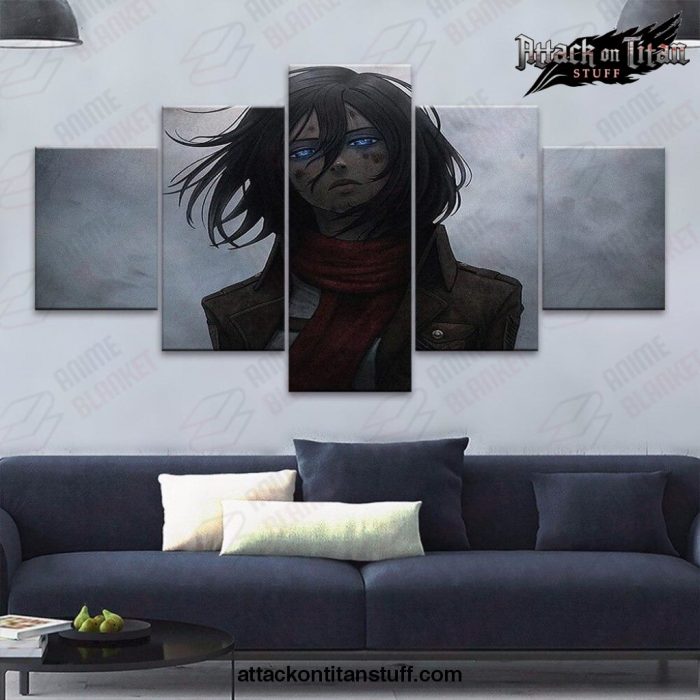 5 pieces mikasa ackerman canvas wall art 581 1 - Attack On Titan Merch