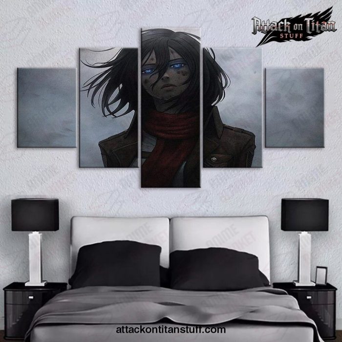 5 pieces mikasa ackerman canvas wall art 783 1 - Attack On Titan Merch