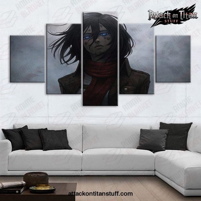 5 pieces mikasa ackerman canvas wall art 934 3b2085ea 7572 455a b587 0f14b5b5965a 1 - Attack On Titan Merch