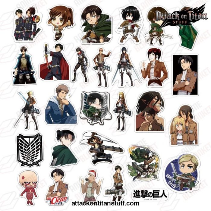 50pcslot attack on titan waterproof stickers 713 1 - Attack On Titan Merch