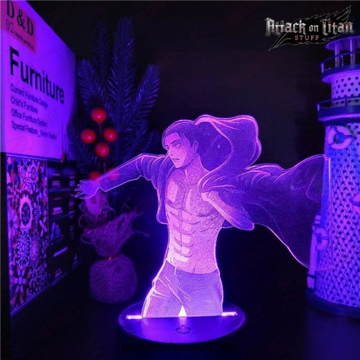 attack on titan 3d lamp eren jaeger night light 331 1 - Attack On Titan Merch