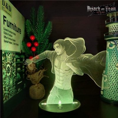 attack on titan 3d lamp eren jaeger night light 465 1 - Attack On Titan Merch