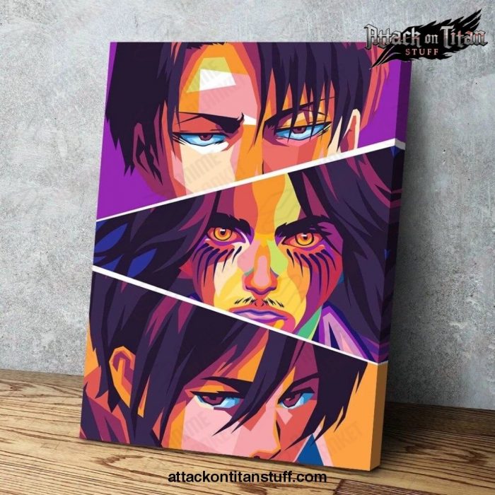 attack on titan face color wall art 174 1 - Attack On Titan Merch