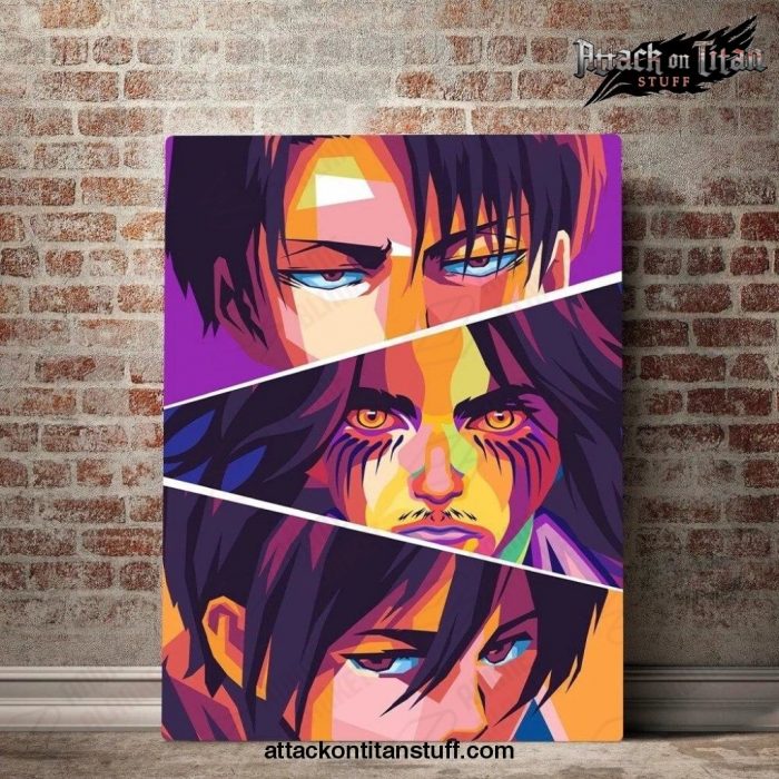 attack on titan face color wall art 653 1 - Attack On Titan Merch