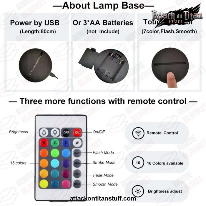 attack on titan lamp erwin smith 3d led night light 614 1 - Attack On Titan Merch