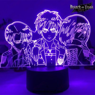 attack on titan lamp levi mikasa eren jaeger acrylic figure 3d night light 16 color with remote 527 1 - Attack On Titan Merch