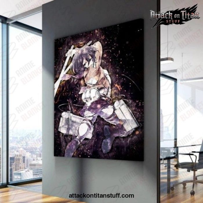 attack on titan mikasa fight color wall art 514 1 - Attack On Titan Merch