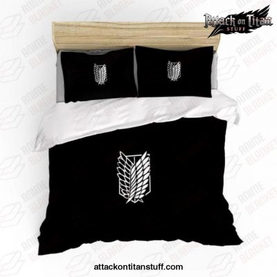 attack on titan wings of freedom emblem logo black bedding set as picture eu sk260x220cm 576 1 - Attack On Titan Merch