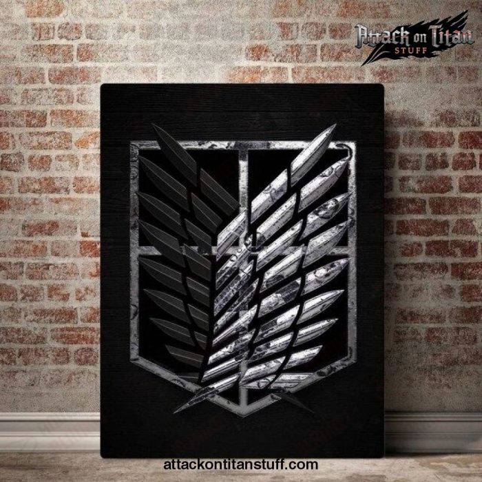 attack on titan wings of freedom emblem logo black wall art 846 1 - Attack On Titan Merch