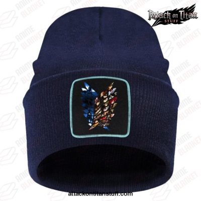 attack on titan winter knitted hat 2021 dark blue 383 1 - Attack On Titan Merch