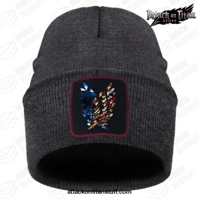 attack on titan winter knitted hat 2021 dark gray 633 1 - Attack On Titan Merch