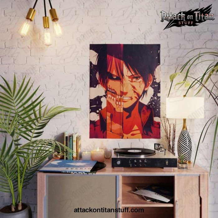 eren yeager half face titan wall art 343 1 - Attack On Titan Merch