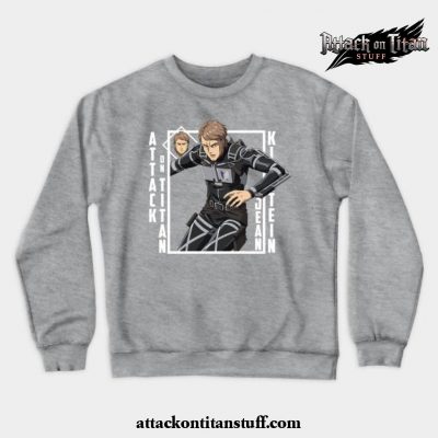 attack on titan jean kirstein crewneck sweatshirt gray s 108 - Attack On Titan Merch