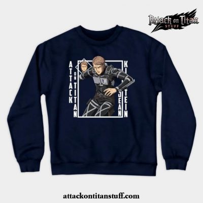 attack on titan jean kirstein crewneck sweatshirt navy blue s 741 - Attack On Titan Merch